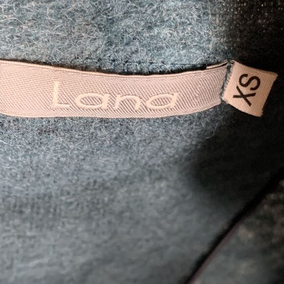 Lana Green Felted Wool Blend Ruffle Collar Cardigan Womens Size XS - Picture 5 of 5